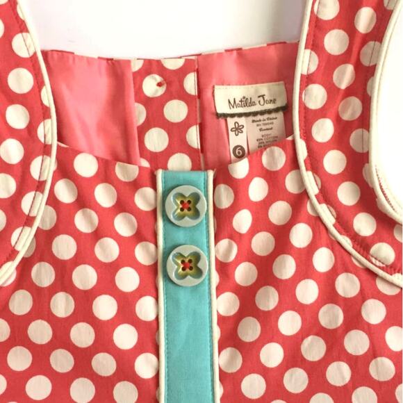 Matilda Jane Size 6 Secret Fields Polka Dot Florals Red Cream Green Twirl - Picture 5 of 8